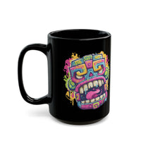 Graffiti Mayan Skull Cartoon Style Black Mug