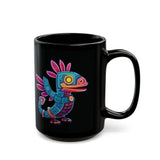 Colorful Aztec Lizard Black Mug
