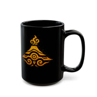 Tribal Volcano Spiral Smoke Glyph Style Black Mug