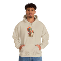 Colorful Chibi Inca Rider and Fluffy Llama Unisex Hoodie