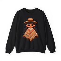 Cartoon Girl in Traditional Poncho Peru Unisex Sweatshirt