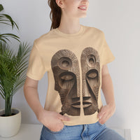Wooden Andean Duality Totem Faces Tribal Symbol Unisex T-Shirt