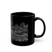 Andean Cliffside Inca Citadel Graphic Black Mug