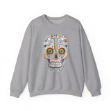 Neon Circuit Aztec Skull Cartoon Style Unisex Sweatshirt