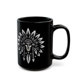 Sacred Tribal Chief Emblem Illustration Black Mug