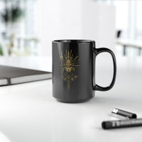 Golden Shaman Tribal Symbol Line Art Black Mug