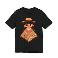 Cartoon Girl in Traditional Poncho Peru Unisex T-Shirt