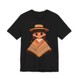 Cartoon Girl in Traditional Poncho Peru Unisex T-Shirt