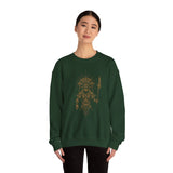 Warrior Shaman Tribal Glyph Gold Line Unisex Sweatshirt