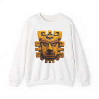 Ancient Andean Warrior Mask Golden Glyph Style Unisex Sweatshirt