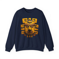 Ancient Andean Warrior Mask Golden Glyph Style Unisex Sweatshirt
