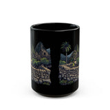 Andean Cliffside Inca Citadel Graphic Black Mug