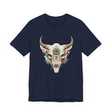 Sacred Floral Cow Skull Mandala Illustration Unisex T-Shirt