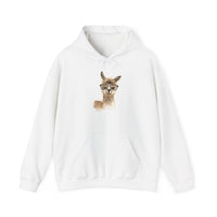 Cute Alpaca With Glasses Watercolor Illustration Unisex Hoodie