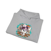 Aztec Floral Cow Skull on Turquoise Pattern Unisex Hoodie