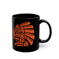 PreColumbian Aztec Head Icon Black Mug