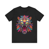 Rainbow Jaguar Mask Comic Style Unisex T-Shirt
