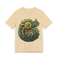 Colorful Quetzalcoatl Sun Serpent Glyph Style Unisex T-Shirt