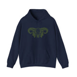 Aztec Western Bull Skull Longhorn Illustration Unisex Hoodie