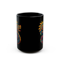 Aztec Serpent God Quetzalcoatl Modern Tribal Style Black Mug