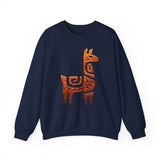 Inca Llama Rock Carving Style Unisex Sweatshirt