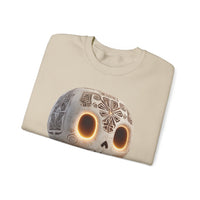 Glow-Eyed Aztec Skull Chibi Unisex Sweatshirt