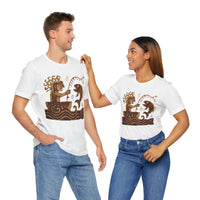 Pre-Hispanic Fisherman with Symbolic Fish Glyph Style Unisex T-Shirt