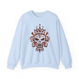 Ah Puch Mayan Skull Crown Glyph Style Unisex Sweatshirt