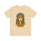 Golden Aztec Warrior Queen Illustration Unisex T-Shirt