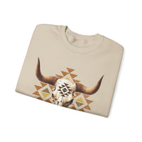 Tribal Bull Skull Earth Symbol Illustration Unisex Sweatshirt