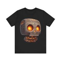 Glow-Eyed Tribal Stone Skull Unisex T-Shirt