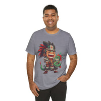 Chibi Aztec Warrior with Baby Quetzalcoatl Serpent Unisex T-Shirt