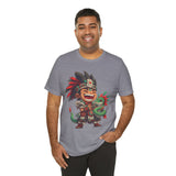 Chibi Aztec Warrior with Baby Quetzalcoatl Serpent Unisex T-Shirt