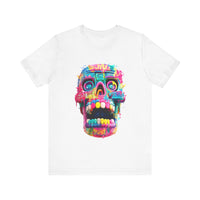 Neon Graffiti Mayan Skull Cartoon Style Unisex T-Shirt