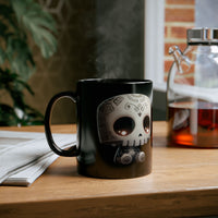Adorable Tribal Aztec Skull Glow Black Mug