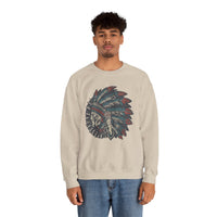 Vintage Native American Headdress Graphic Unisex Sweatshirt