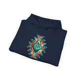 Turquoise Western Aztec Gem Illustration Unisex Hoodie
