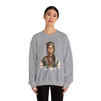 Inca Warrior Woman Watercolor Portrait and Tribal Jewelry Unisex Sweatshirt