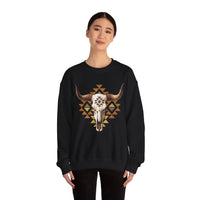Tribal Bull Skull Earth Symbol Illustration Unisex Sweatshirt