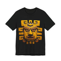 Ancient Andean Warrior Mask Golden Glyph Style Unisex T-Shirt