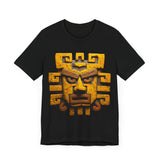 Ancient Andean Warrior Mask Golden Glyph Style Unisex T-Shirt