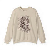 Aztec Warrior Woman Jaguar Spirit Sketch Unisex Sweatshirt