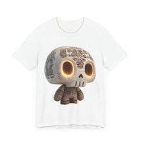 Glow-Eyed Aztec Skull Chibi Unisex T-Shirt