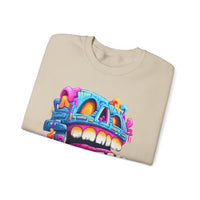 Chunky Neon Mayan Skull Graffiti Style Unisex Sweatshirt