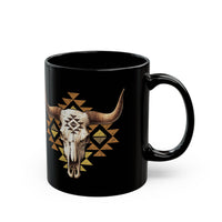 Tribal Bull Skull Earth Symbol Illustration Black Mug