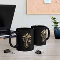Quetzalcoatl Spiral Serpent Tribal Glyph Black Mug