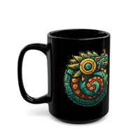 Colorful Quetzalcoatl Sun Serpent Glyph Style Black Mug