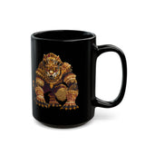 Pixel Art Mayan Jaguar Warrior Black Mug