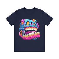 Chunky Neon Mayan Skull Graffiti Style Unisex T-Shirt