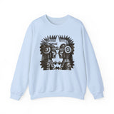 Mirrored Aztec Warriors in Glyph Style Unisex Sweatshirt